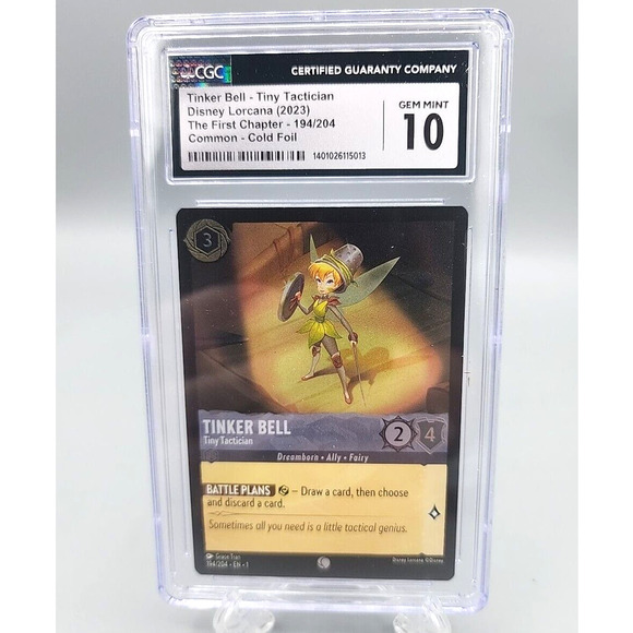 Disney Tinker Bell "Tiny Tactician" CGC Gem Mint 10 Cold Foil Lorcana Card - Picture 1 of 6